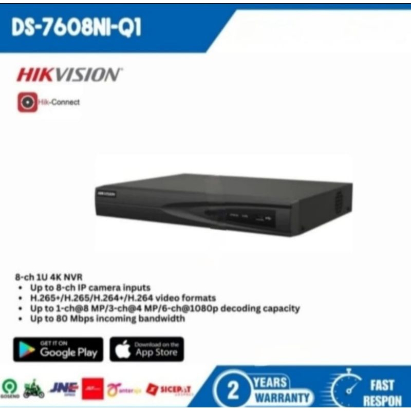 NVR 8 CHANNEL NVR HIKVISION 8 CH DS-7608NI-Q1