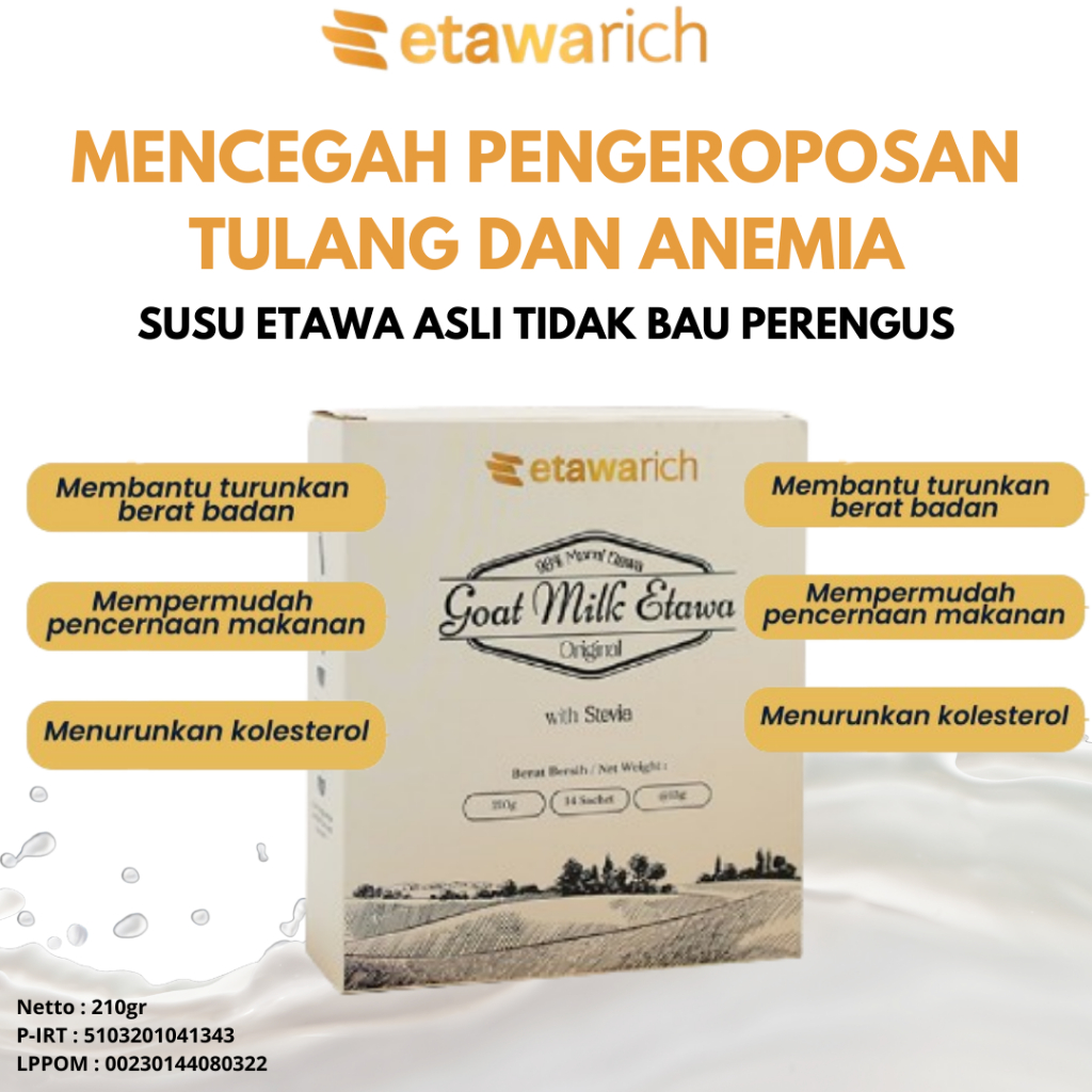 

Etawarich Susu Kambing UntukMencegah Pengeroposan Tulang