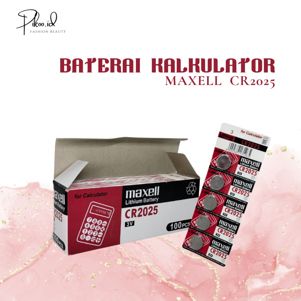 Baterai kalkulator/ baterai jam MAXELL CR2025 ORI JAPAN (1strip isi 5pcs)