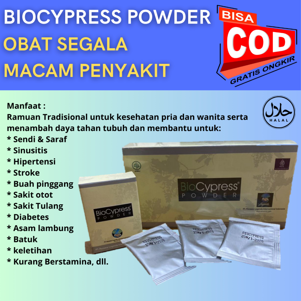 (BISA COD) Biocypress Original isi 18 Sachet Powder Obat Herbal Bio Cypress, Solusi Mengatasi Stroke
