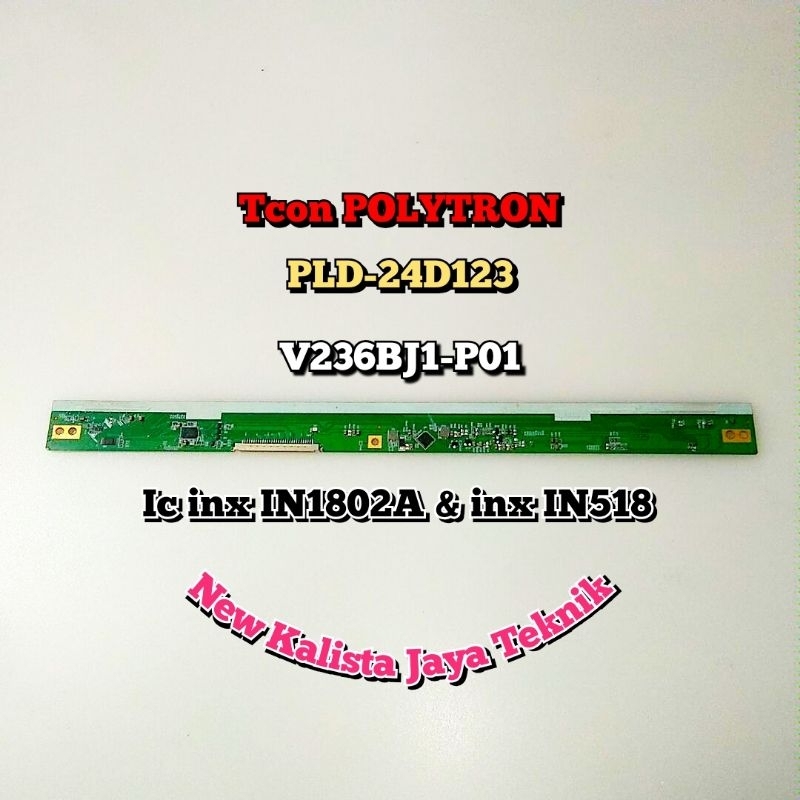 TCON TV POLYTRON PLD 24D123NVG ORIGINAL V236BJ1 P01 TICON 24D123 TIKON 24D123 TCON TV LED POLYTRON P