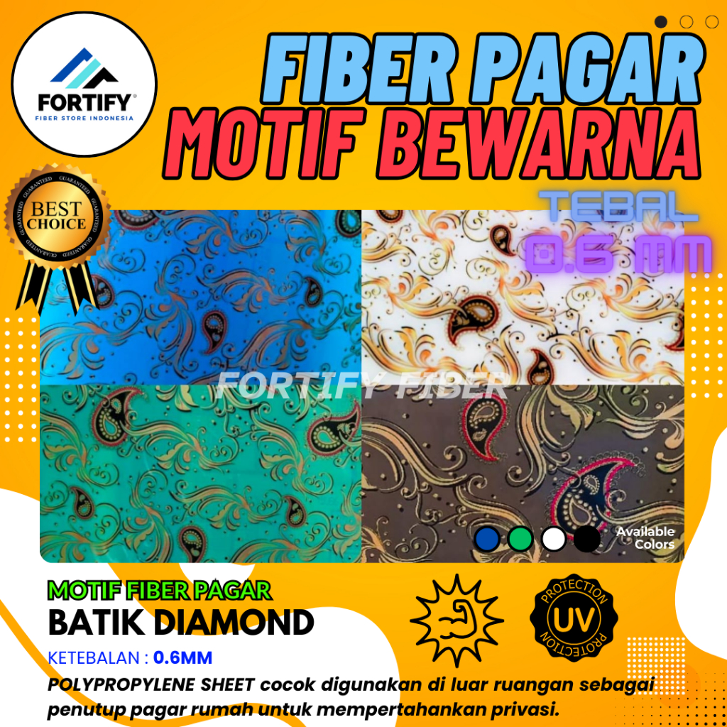 Fiber Plastik Penutup Pagar Rumah Motif BATIK DIAMOND