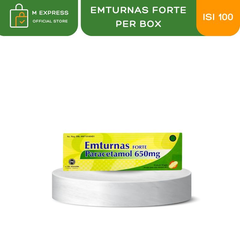 MEGAMART | Emturnas forte paracetamol 650 mg obat sakit kepala dan demam isi 100