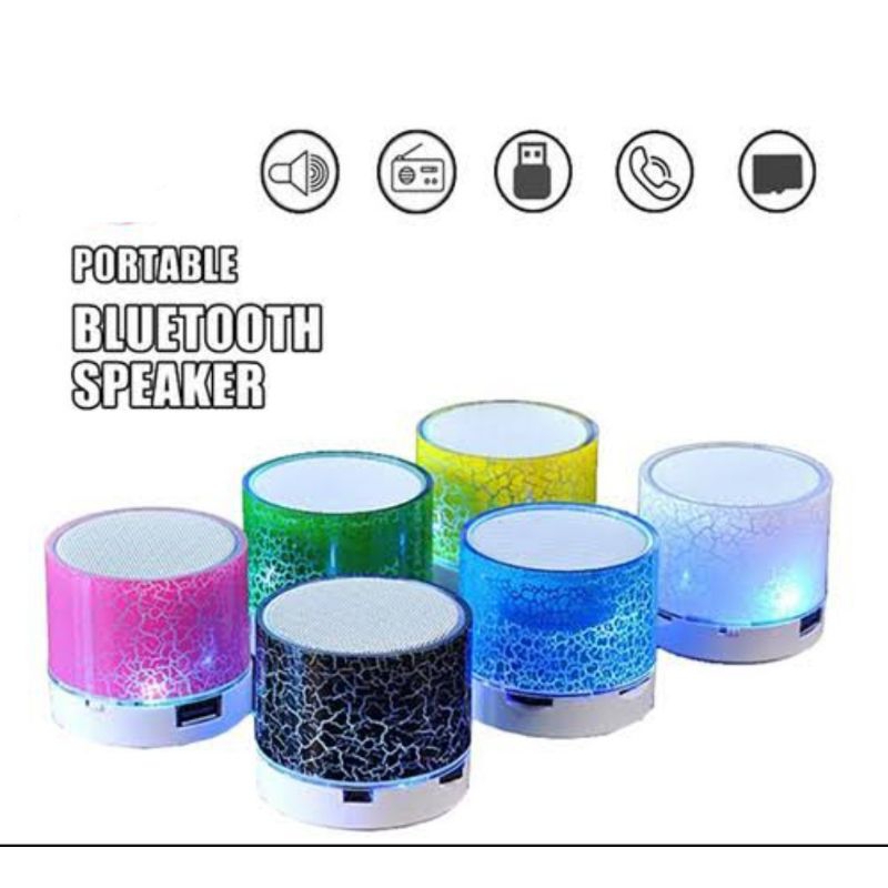 Speaker Mini led model Retak Portable Wireless Speaker BA SS086 WBS A9 Bluetooth Asesoris Elektronik