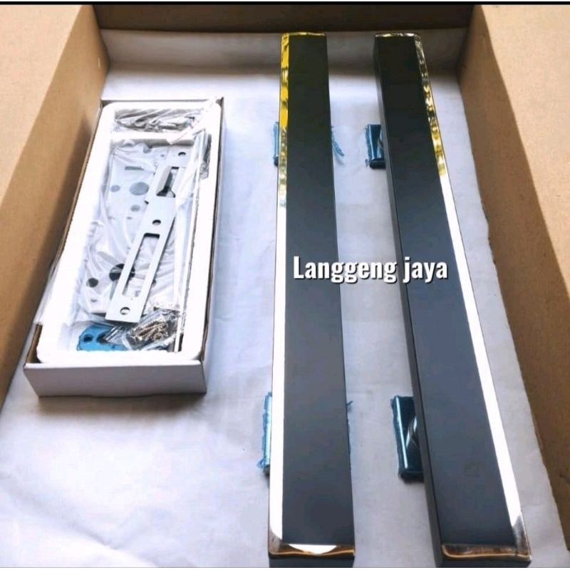 handle pintu 2pcs + 1set body kunci tarikan pintu rumah gagang pintu stainless