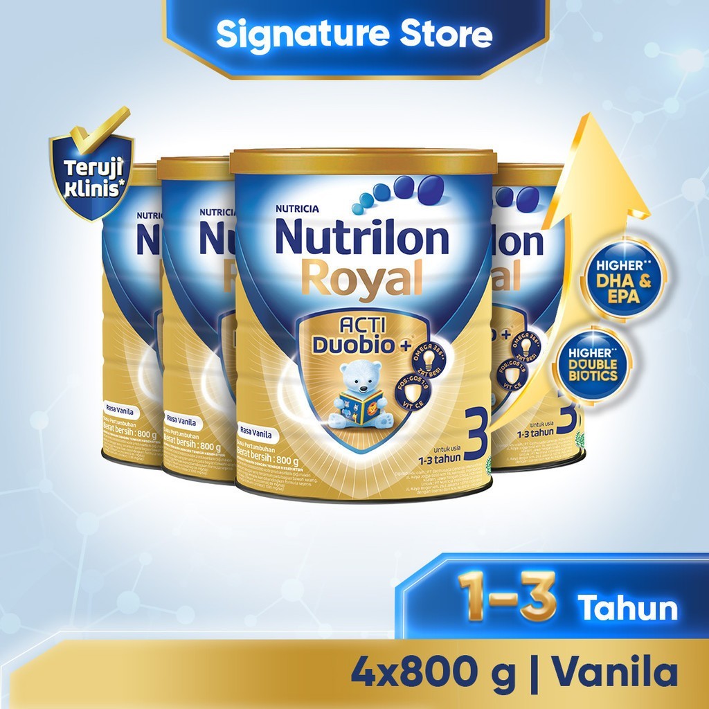 

Nutrilon Royal 3 Vanila Susu Pertumbuhan Bubuk 800 gr x 4