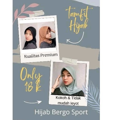 Hijab Sport /Kerudung Olahraga /Kerudung Volly /Hijab Instan/Kerudung Bergo Premium(By Snada)