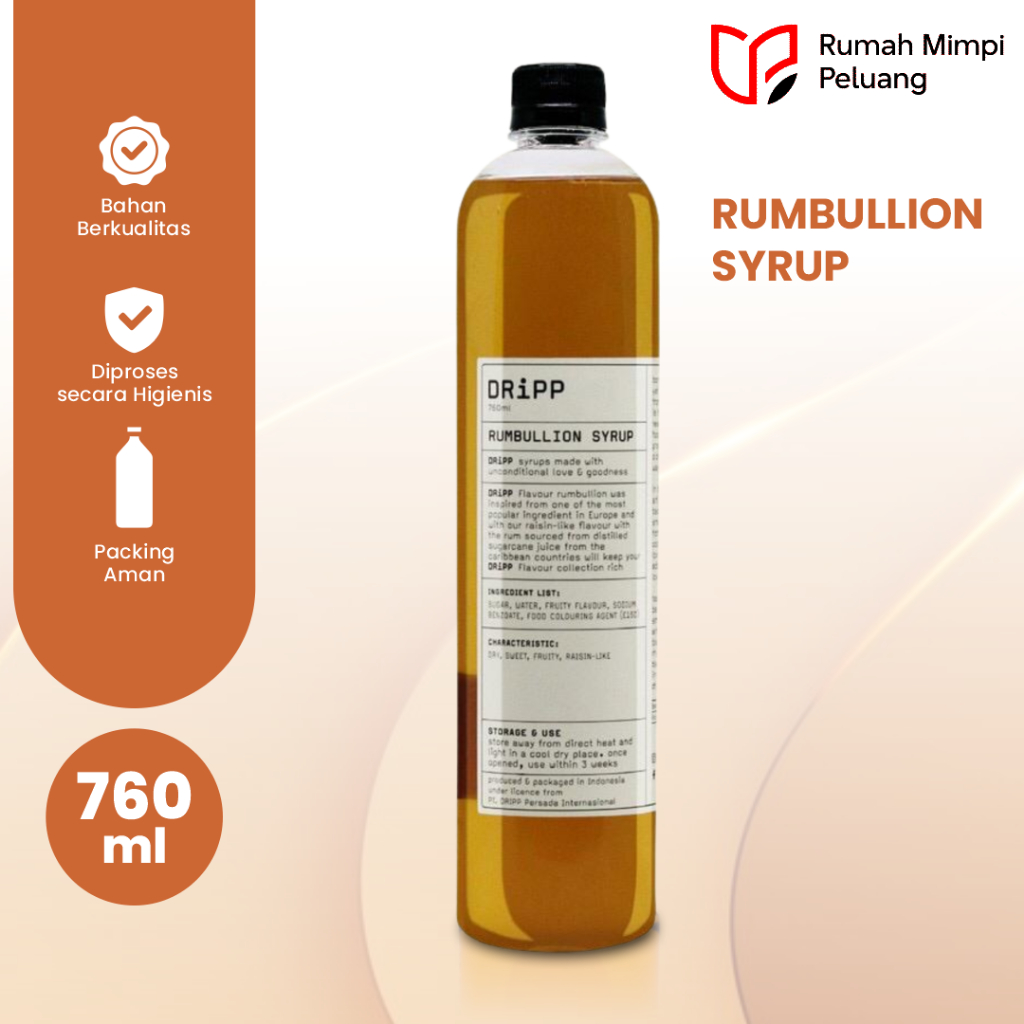 

Sirup Rumbullion Dripp Flavour Syrup Rasa Rum Sirop Campuran Minuman 760 Ml Premium