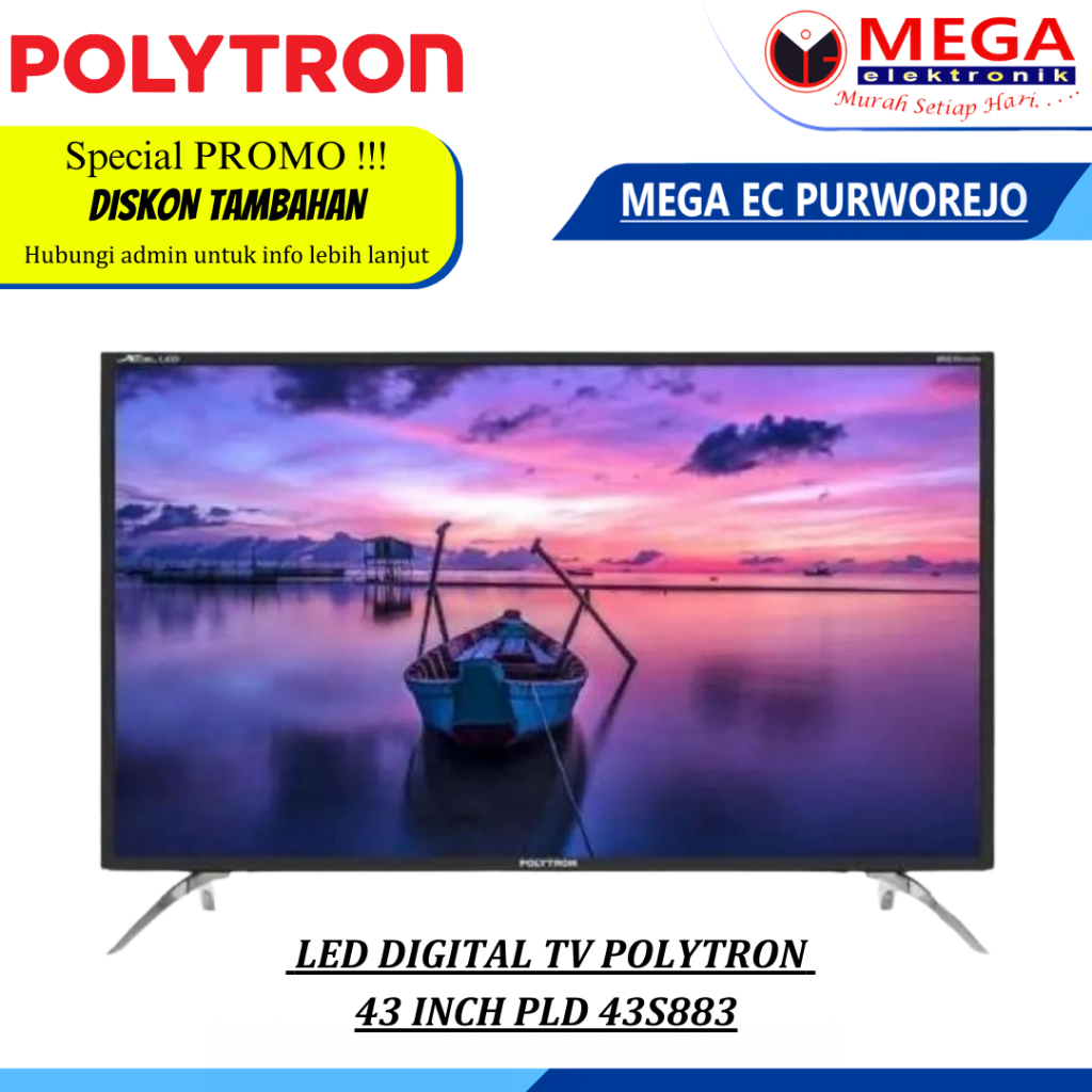 LED Polytron Digital TV 43 Inch PLD 43S883 / PLD-43S883 Full HD