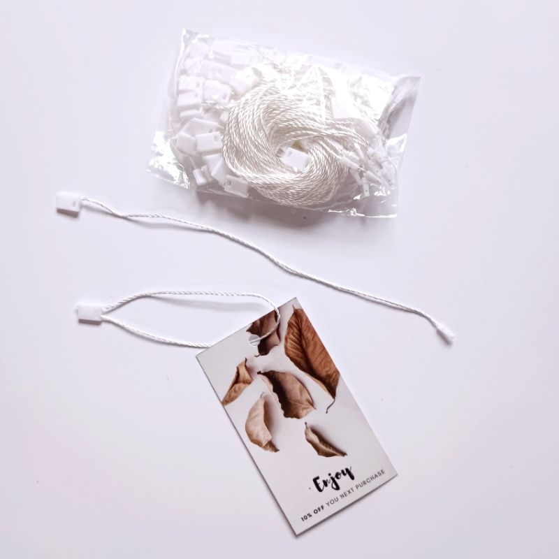 

tali hangtag / tali label / tali tag nylon PUTIH (+- 100pcs)