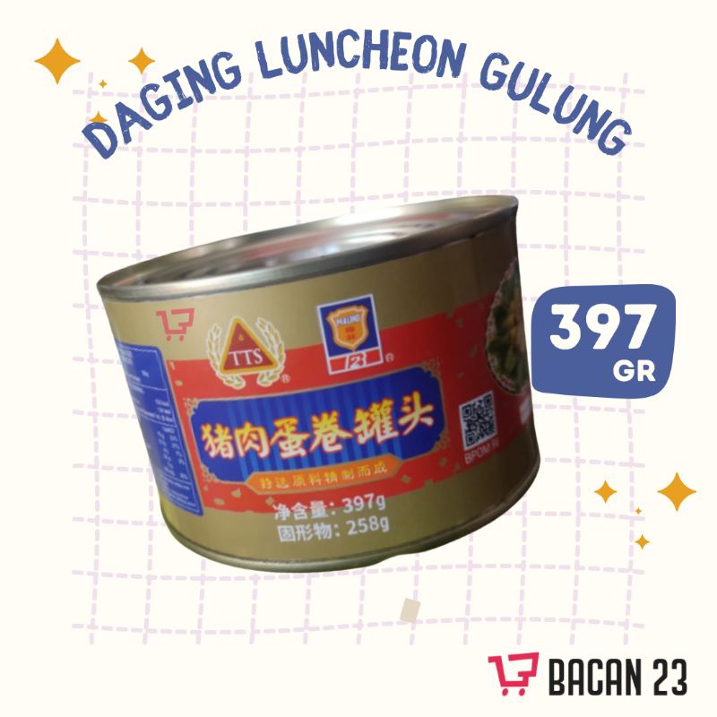 

Daging Luncheon Gulung (397gr) / TTS Maling Canned Pork Rolls Luncheon Meat / Daging Babi Gulung Roll
