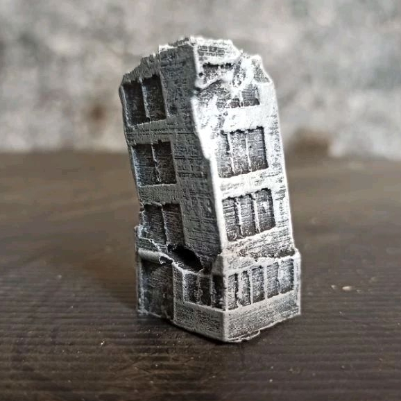 Diorama Gedung hancur versi  E Godzilla Ultramen SHF figma King kong mafex MC farlane miniature