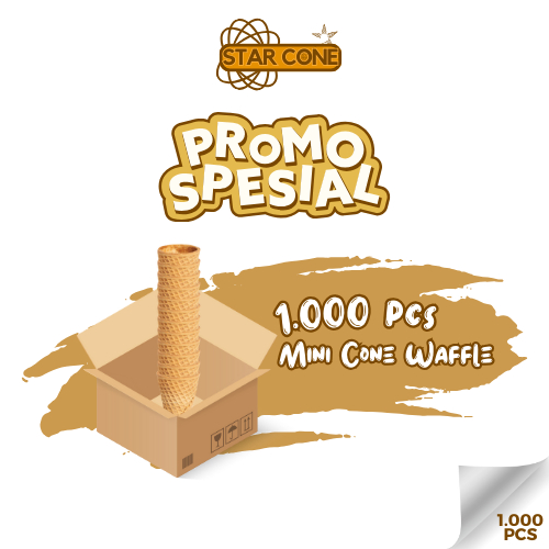 

PAKET STAR CONE 1.000pcs Mini Cone Waffle Sugar Cone Eskrim