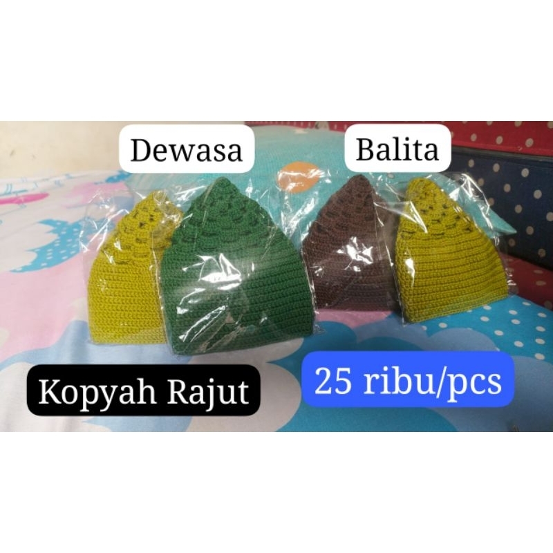 KOPYAH RAJUT DEWASA BALITA#KOPYAH RAJUTAN#