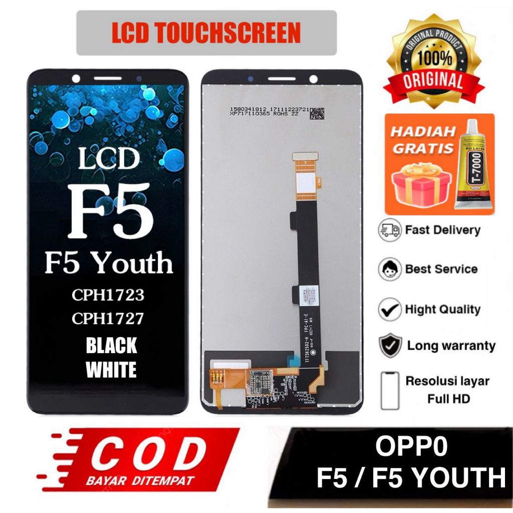 LCD TOUCHSCREEN OPPO F5 / F5 YOUTH FULLSET ORIGINAL + LEM