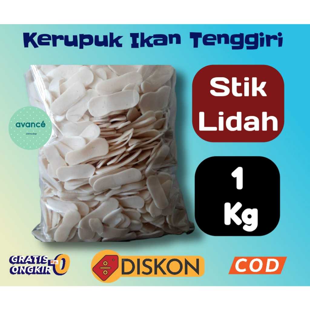 

1 Kg Kerupuk Ikan Tenggiri / Kakap Stik Lidah Putih Mentah