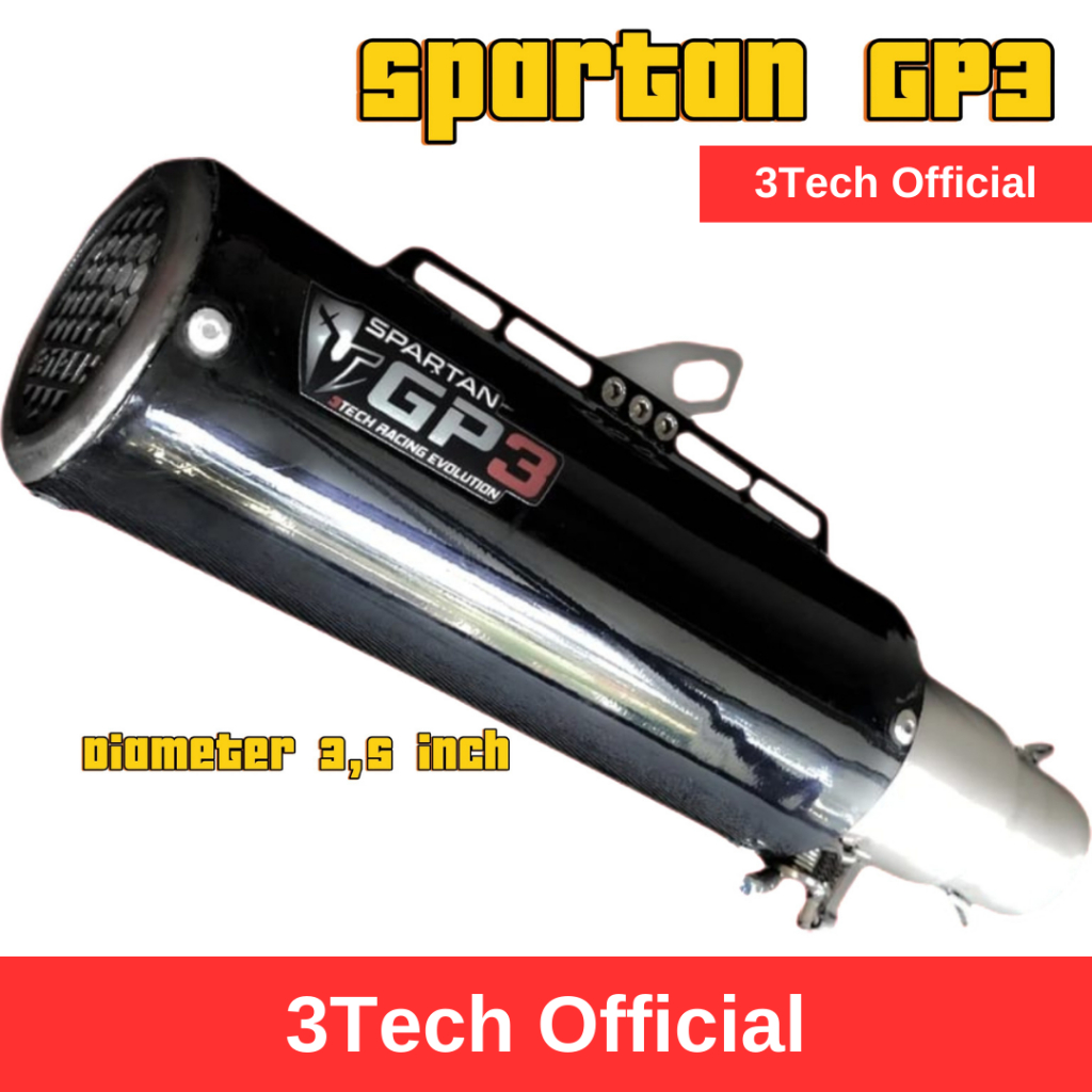 Knalpot 3 Suara Spartan GP3 Fullsystem Untuk Motor Sport Matic Naked Bebek