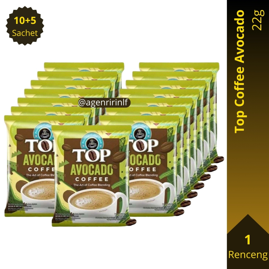 

Top Coffee Avocado Renceng (22g x 15 Saset) Top Kopi Alpukat 22 gram
