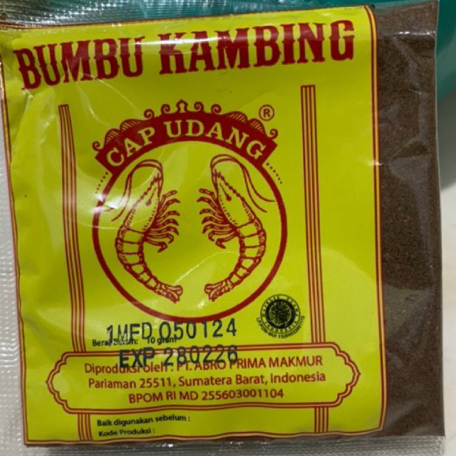 

Bumbu kambing 10 g khas Minangkabau / masakan Padang