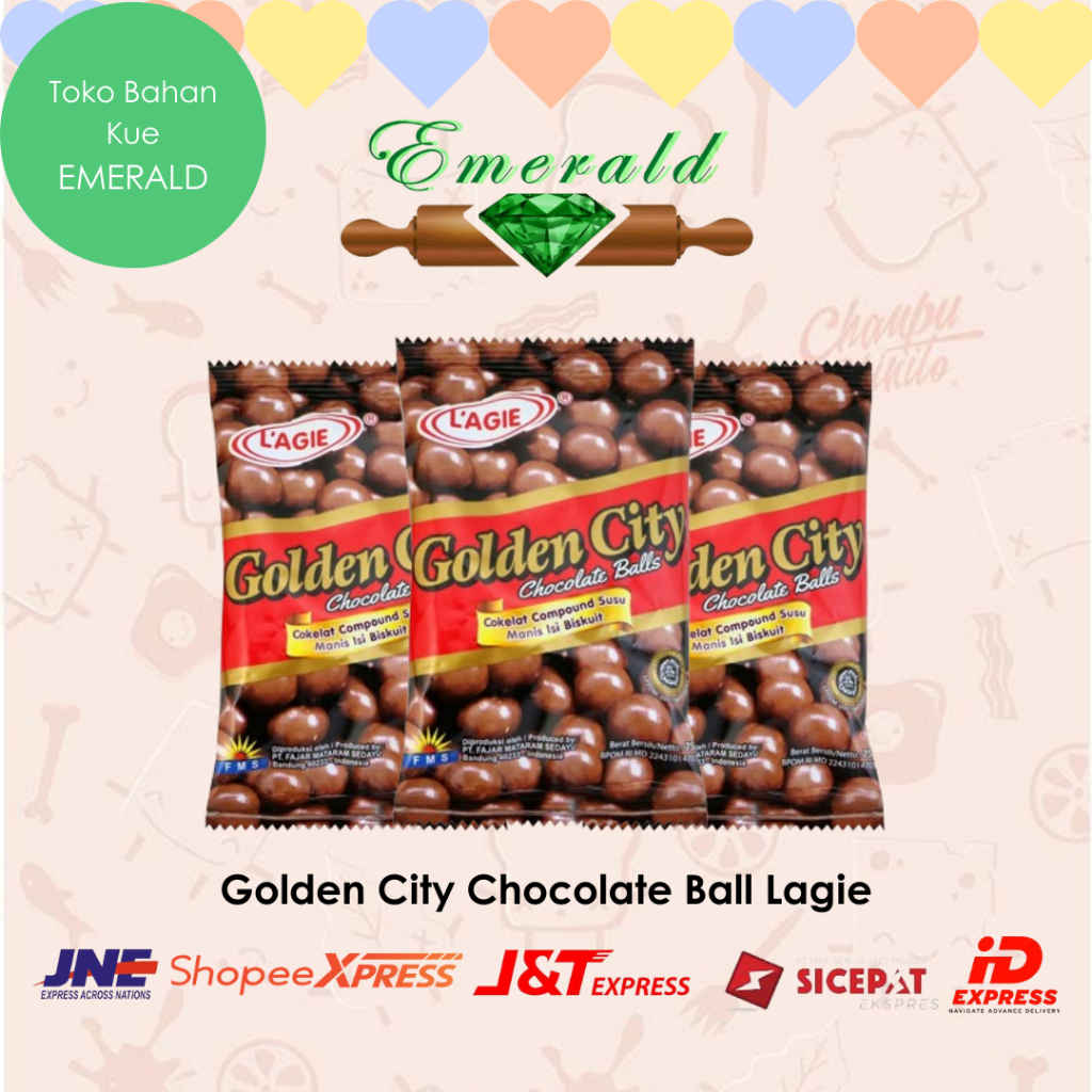 

Lagie Golden City Ball/ Coklat Susu Isi Biskuit 75 Gr