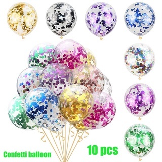 pcs balon confetti paket 10 pcs balon confetti sequin confeti gold rose silver pink biru emas perak 