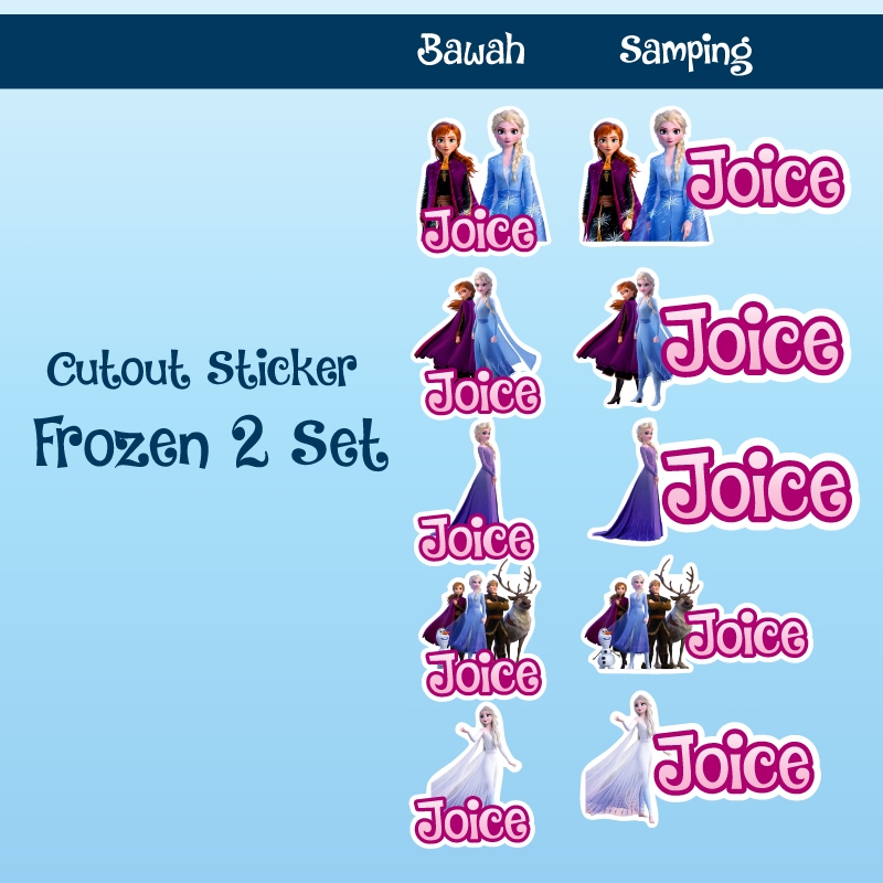 

sticker nama cutout frozen 2