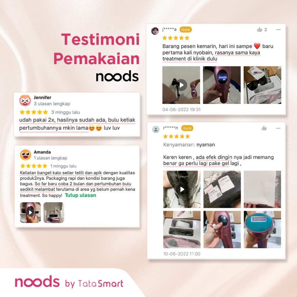 New NOODS - Alat Laser Premium Penghilang Perontok Bulu Ketiak Kaki Tangan Kemaluan Permanen IPL