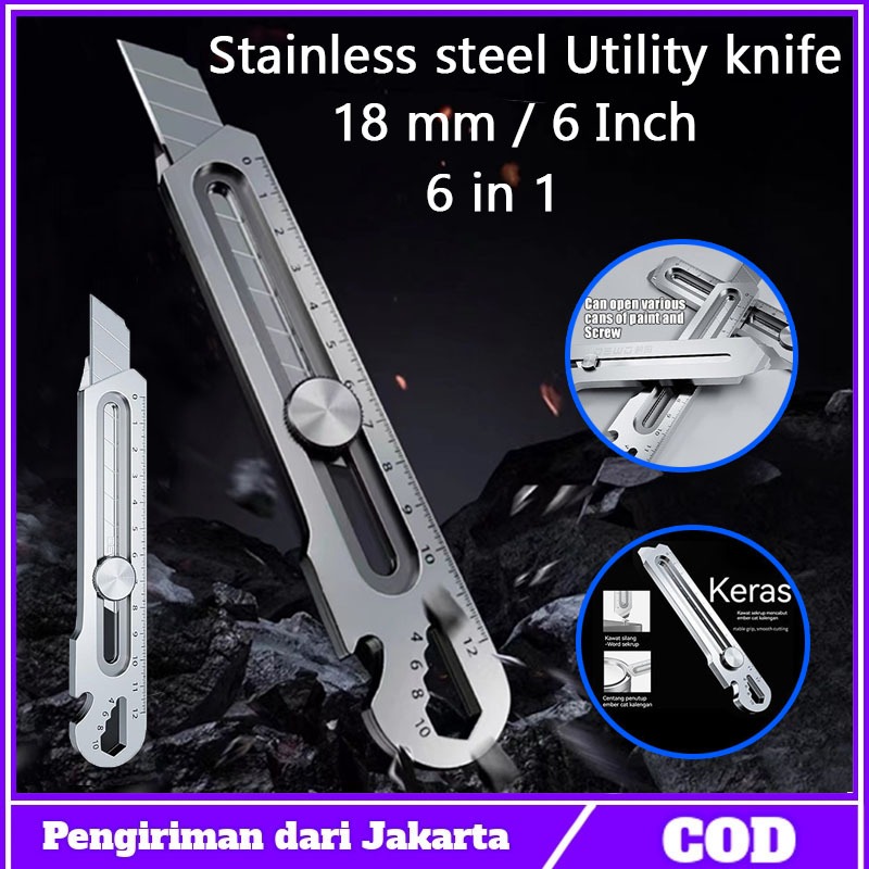 

【siap】18mm multifungsi Cutter pisau baja besar 10pc pisau set Cutter Pisau Pemotong Kertas
