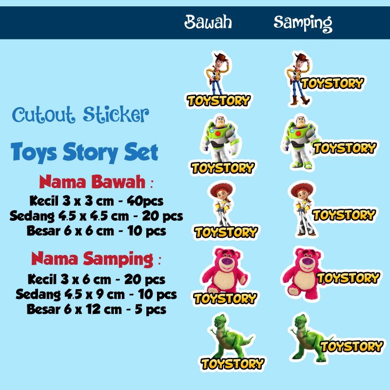 

sticker nama cutout toy story