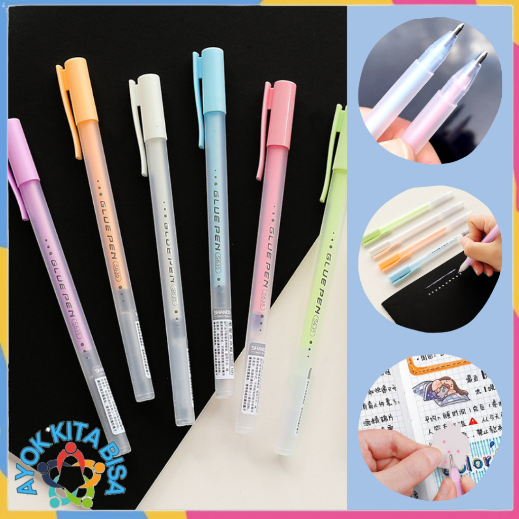 

AKB Pulpen Lem Kertas Cepat Kering Lem Cair Anti Bocor Bentuk Pena Glue Pen Stiker Scrapbook Diy Untuk Anak-Anak