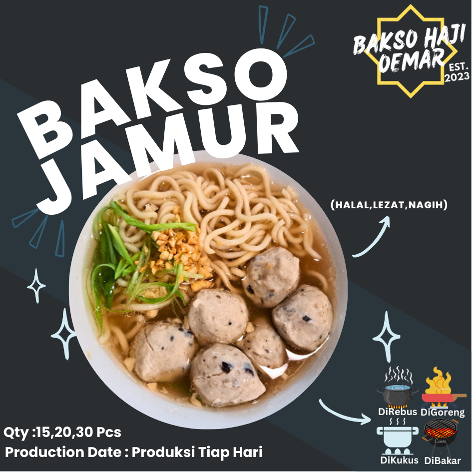 

Bakso Sapi Jamur Isi 30 Pcs - Bakso Haji Oemar - PREMIUM,HALAL,HIGENIS,NIKMAT,DAN FRESHMADE
