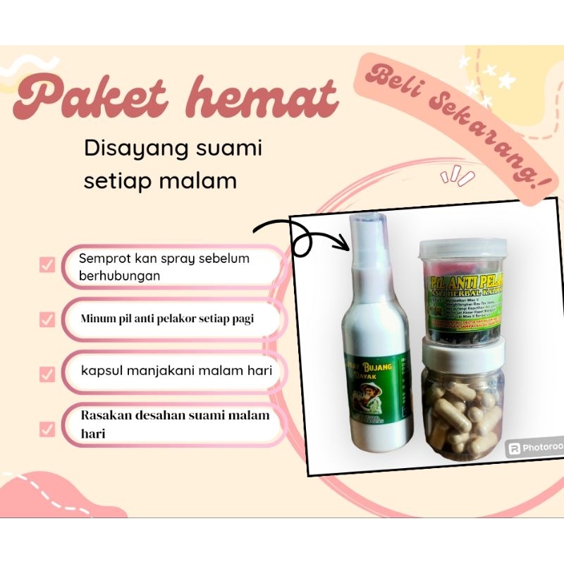 Spray bujang Dayak 50 ml paket anti pelakor kapsul manjakani