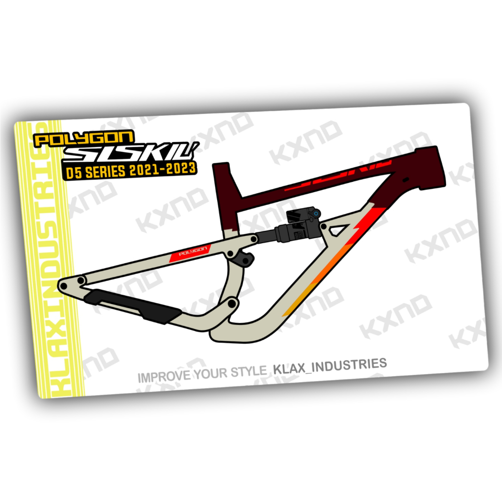 Decal Frame polygon SISKIU D5 2021 2022 2023 KLAX INDUSTRIES Stiker Sepeda
