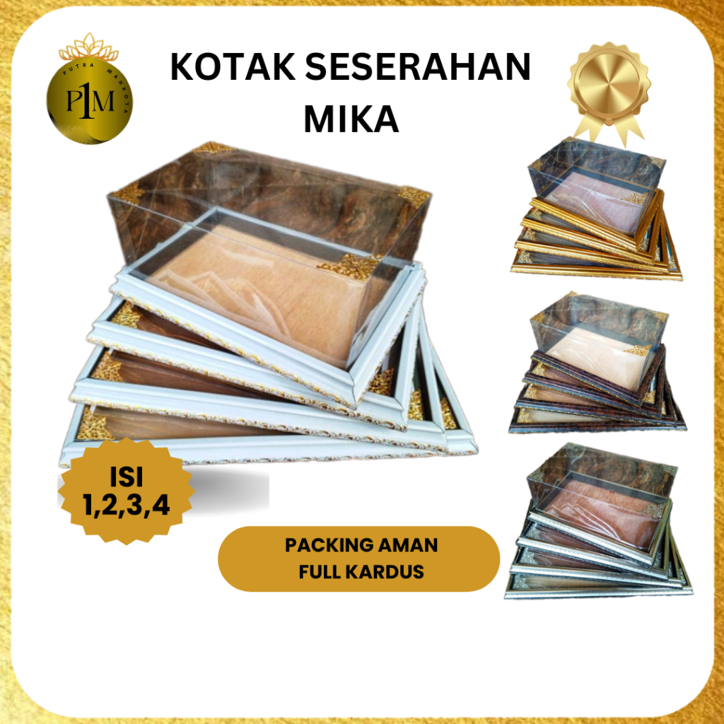 

Kotak Seserahan Pernikahan Frame Fiber Tutup Mika Hias Siku
