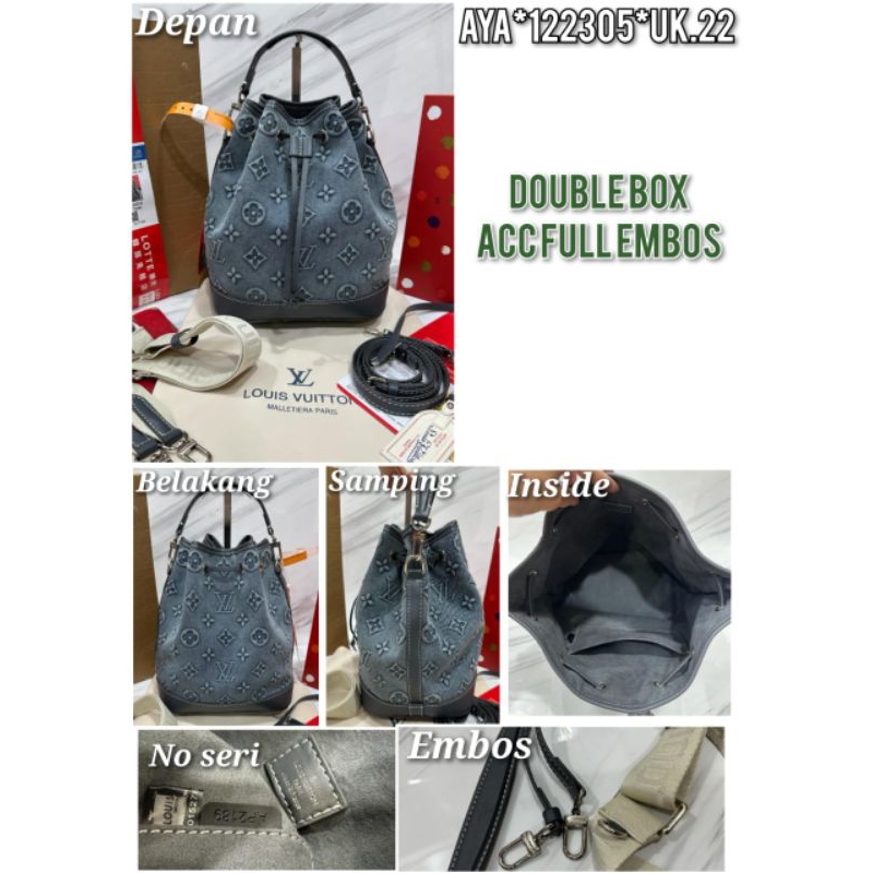 Tas Terbaru LV Denim Serut Bucket Good Quality