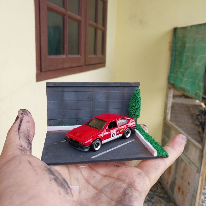 Diorama Parkiran 1:64 / Miniatur/ Maket / Hotwheels/ Miniscale