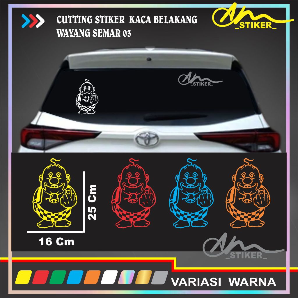 CUTTING STIKER KACA MOBIL BELAKANG Terlaris WAYANG SEMAR 03