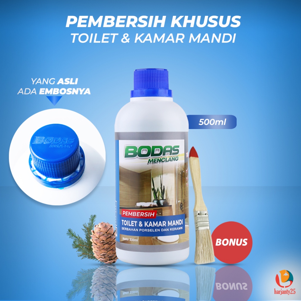 	 BODAS PEMBERSIH KERAK TOILET KAMAR MANDI CUKUP DIKUAS TIDAK PERLU DISIKAT EXTRA STRONG 500ML	