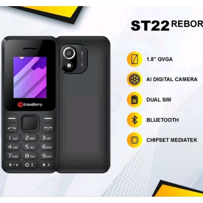 HP STRAWBERRY ST22 NEW REBORN BARU GARANSI RESMI KAMERA DUAL SIM DUALSIM SLOT MMC MEMORY CHARGER BOX