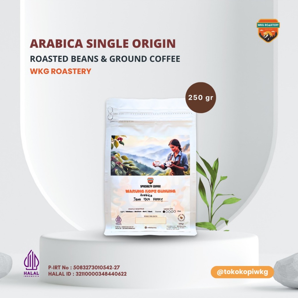 

Kopi Arabika 250 Gr ( Bubuk / Biji ) - WKG Roastery