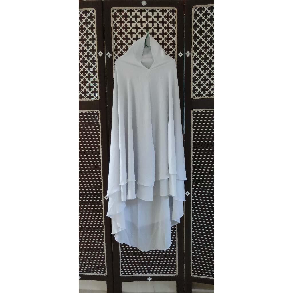 Jilbab-Khimar Jumbo Putih 2 Layer