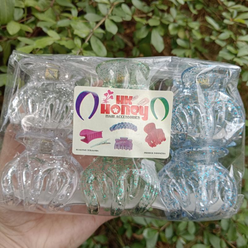 [6 PCS] Jedai Bening Gliter Jedai Giliter Hk Honey Jepit Rambut Gliter