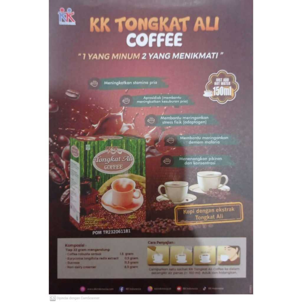 

KK Kopi Tongkat Ali penambah stamina dan daya tahan pria bahan dari biji kopi premium