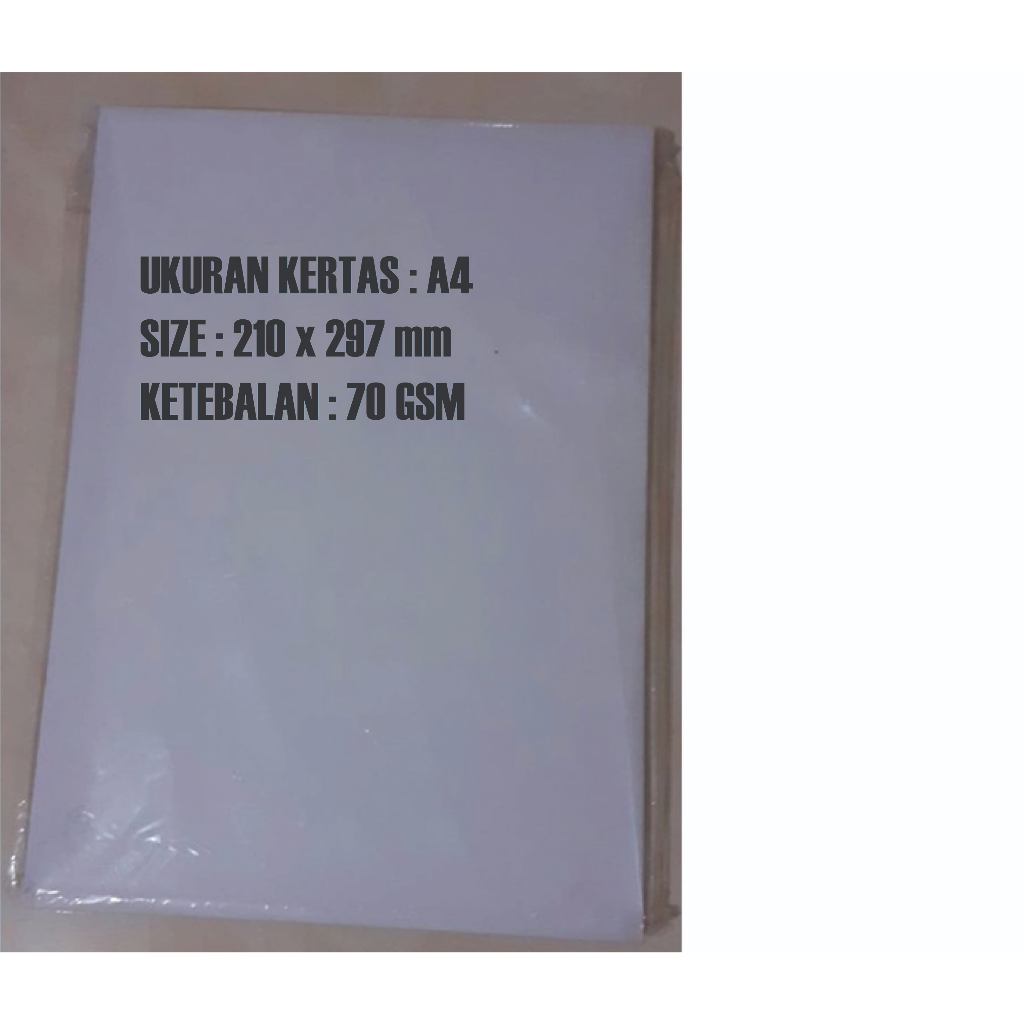 

Kertas HVS A4 70 gsm ( 1 Rim isi : 500 lembar ）