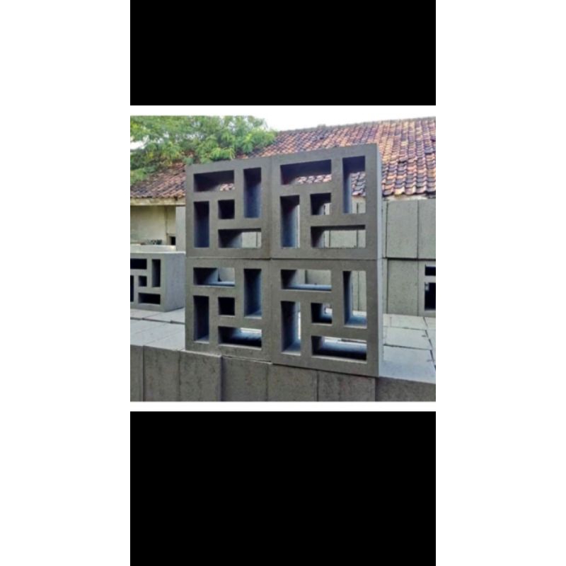 Roster beton/loster minimalis motif lubang 5 hitam