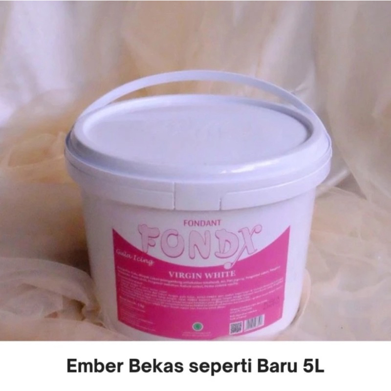 Ember Pail putih plastik bekas 5kg  Penampung Air Hidproponik Food Grade dengan tutup 5 Liter Galon