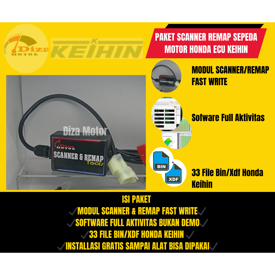 Paling MURAH Alat Scanner/Remap/Flasher Sepeda Motor Honda Keihin Fi/Pgm Fi
