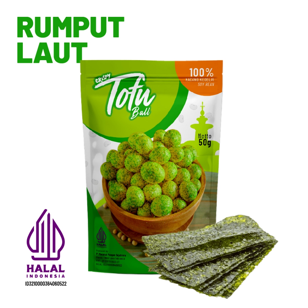 

Tofu Ball Rasa Rumput Laut 50g Keripik Tahu Bulat Kering Mini Kemasan Premium