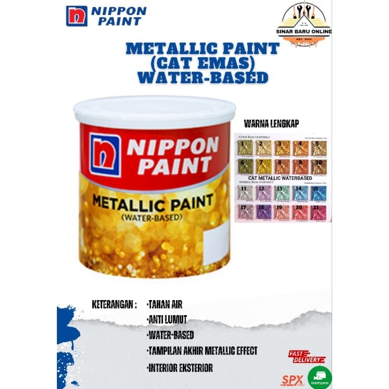 Metallic Paint Waterbased Nippon Paint / Cat Emas Metallic Paint 750gr