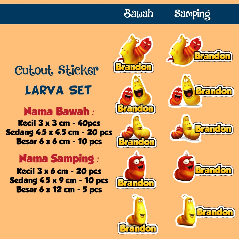 

sticker nama cutout larva
